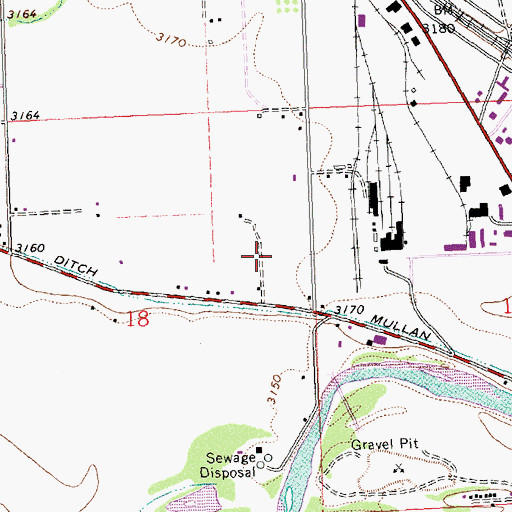 Topographic Map of 13N19W18AD__02 Well, MT
