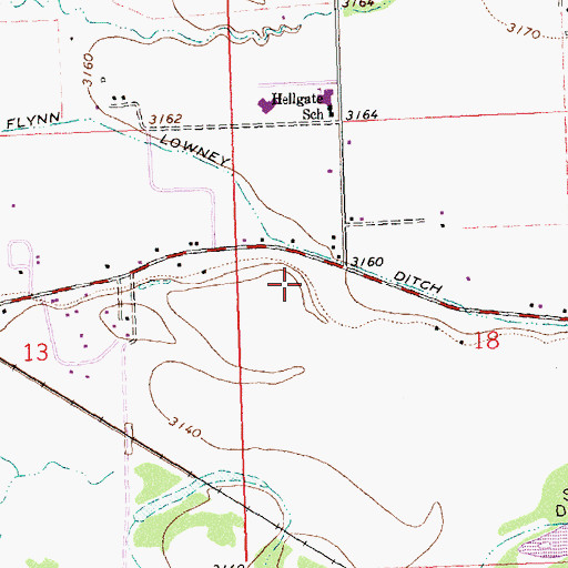 Topographic Map of 13N19W18BC__01 Well, MT