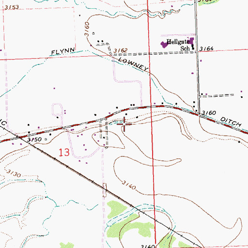 Topographic Map of 13N20W13AD__05 Well, MT