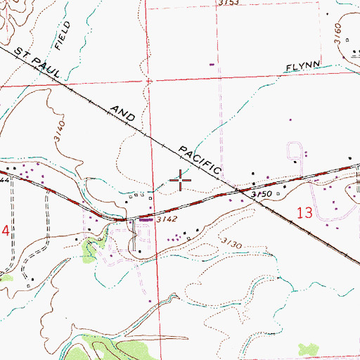 Topographic Map of 13N20W13BC__01 Well, MT