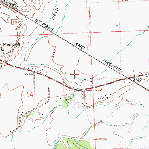 Topographic Map of 13N20W14AD__01 Well, MT