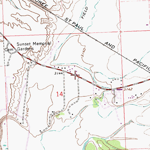 Topographic Map of 13N20W14AC__01 Well, MT