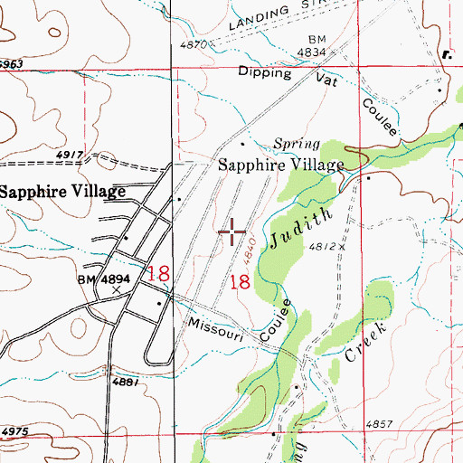 Topographic Map of 13N12E18AC__01 Spring, MT