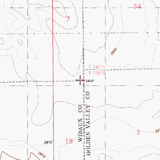 Topographic Map of 13N61E07DDD_01 Well, MT