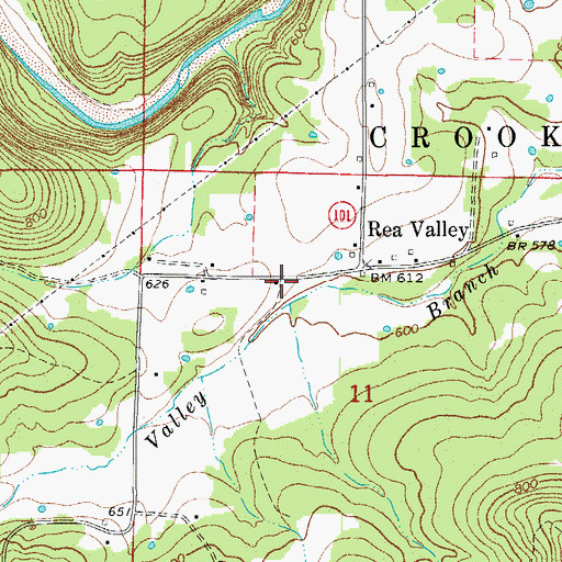 Topographic Map of Rea Valley School (historical), AR