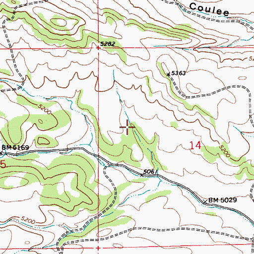Topographic Map of 13N11E14BC__01 Well, MT