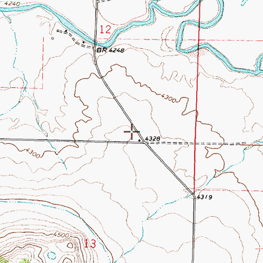 Topographic Map of 13N12W12DCDD01 Well, MT