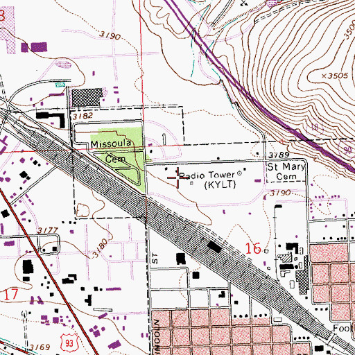 Topographic Map of 13N19W16BB__01 Well, MT