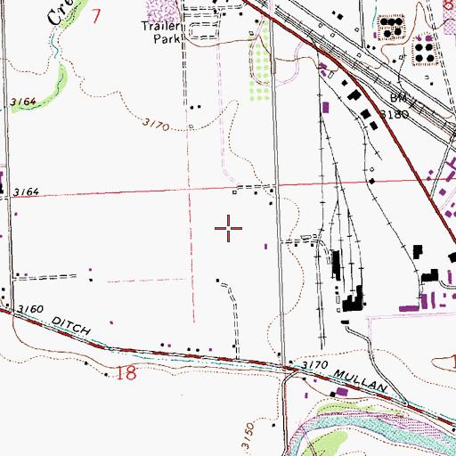 Topographic Map of 13N19W18AA__01 Well, MT
