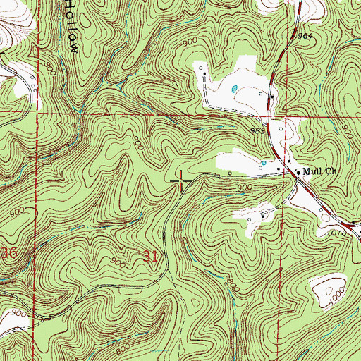 Topographic Map of Mull School (historical), AR