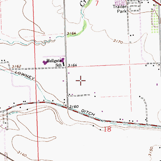 Topographic Map of 13N19W18BA__01 Well, MT
