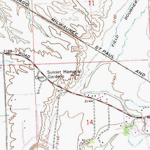 Topographic Map of 13N20W14BA__01 Well, MT
