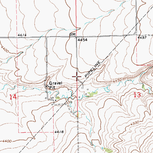 Topographic Map of 13N16E13BCBC01 Well, MT