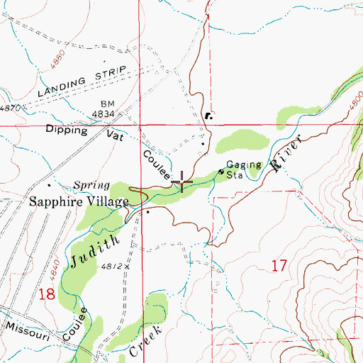 Topographic Map of 13N12E17BB__02 Well, MT