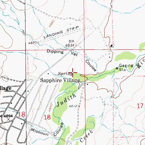 Topographic Map of 13N12E18AA__01 Spring, MT