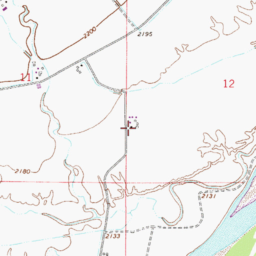 Topographic Map of 13N53E12CBCD01 Well, MT