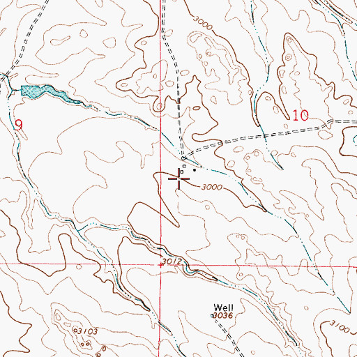 Topographic Map of 13N46E10CBCD01 Well, MT