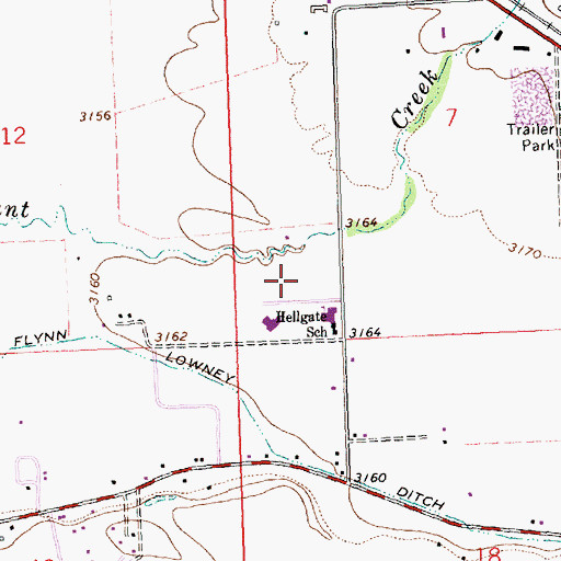 Topographic Map of 13N19W07CC__01 Well, MT