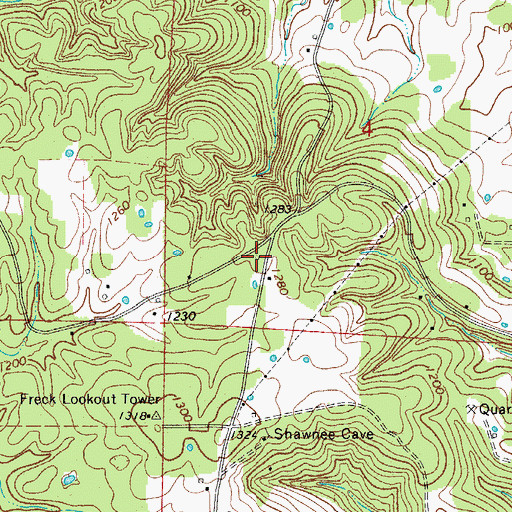 Topographic Map of Rocky Hollow School (historical), AR