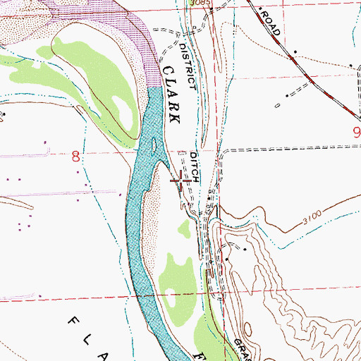 Topographic Map of 13N20W08DA__01 Well, MT