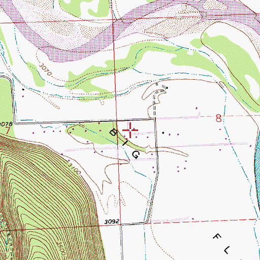 Topographic Map of 13N20W08CBB_01 Well, MT