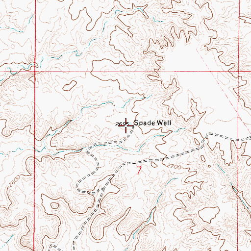 Topographic Map of 13N51E07BDAA01 Well, MT