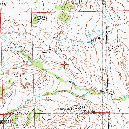 Topographic Map of 13N24E12DDA_01 Well, MT