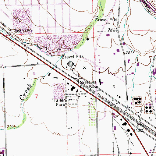 Topographic Map of 13N19W07AD__01 Well, MT