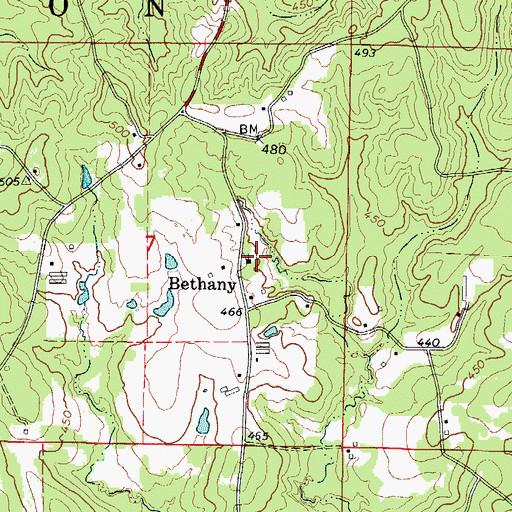 Topographic Map of Possum Hollow School (historical), AR