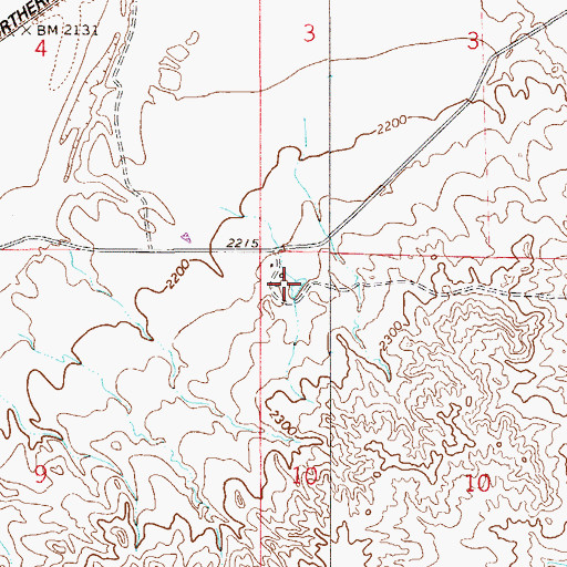 Topographic Map of 13N54E10BB__01 Well, MT