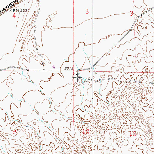 Topographic Map of 13N54E10BBBD01 Well, MT