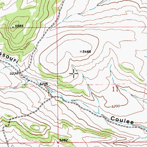 Topographic Map of 13N11E11BC__01 Well, MT