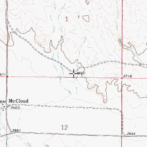 Topographic Map of 13N48E01DCCD01 Well, MT