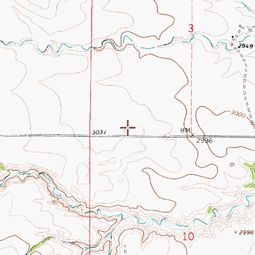 Topographic Map of 13N47E03CCDD01 Well, MT