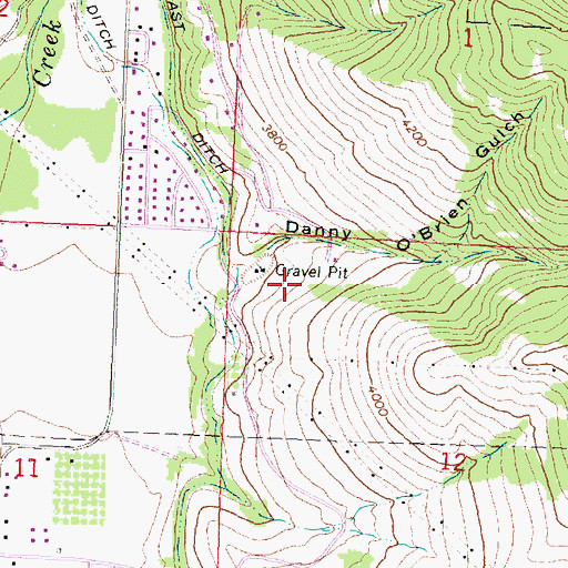 Topographic Map of 13N19W12BB__01 Well, MT