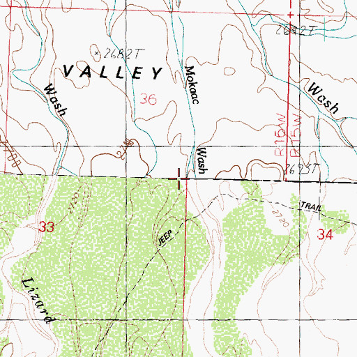 Topographic Map of Mokaac Wash, AZ