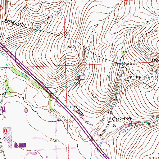 Topographic Map of 13N19W09BB__01 Well, MT