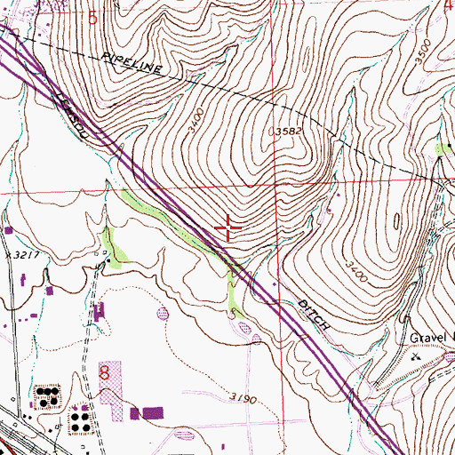 Topographic Map of 13N19W08AA__01 Well, MT