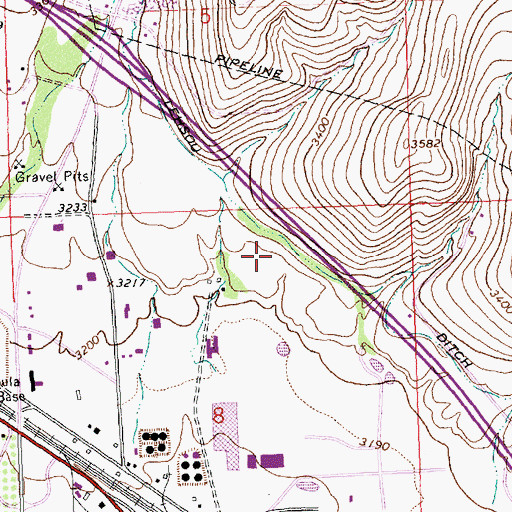 Topographic Map of 13N19W08AB__01 Well, MT