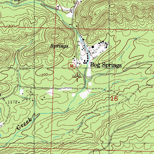 Topographic Map of Bogg Springs School (historical), AR