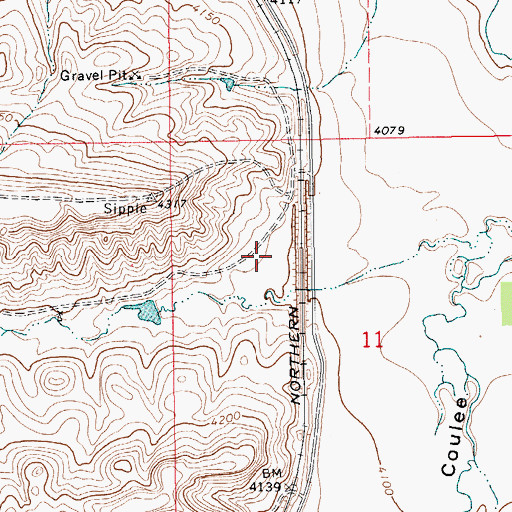 Topographic Map of 13N15E11BC__01 Spring, MT