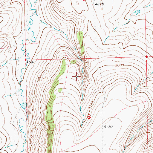 Topographic Map of 13N13E08BA__01 Spring, MT