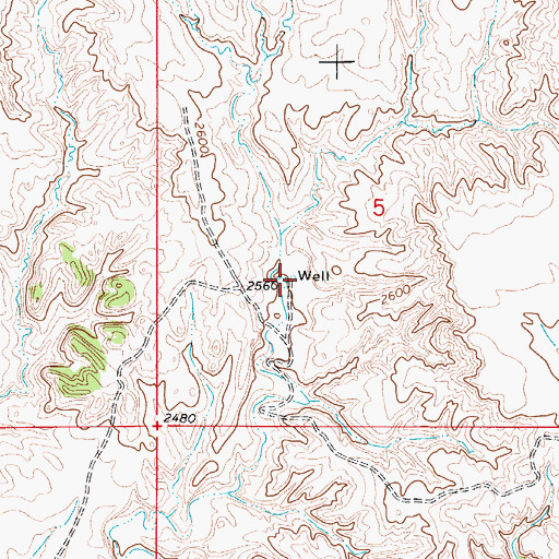 Topographic Map of 13N52E05CACB01 Well, MT