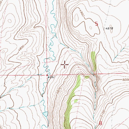 Topographic Map of 13N13E05CC__01 Well, MT