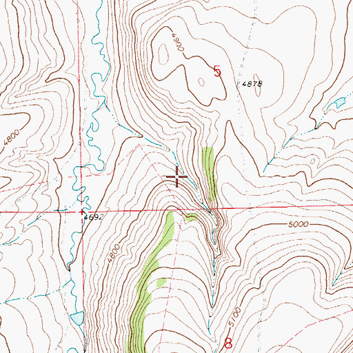 Topographic Map of 13N13E05CD__01 Spring, MT