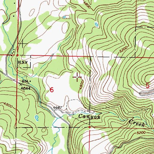 Topographic Map of 13N08W06ADAB01 Well, MT