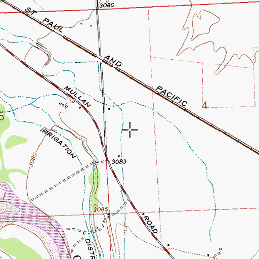 Topographic Map of 13N20W04CB__01 Well, MT