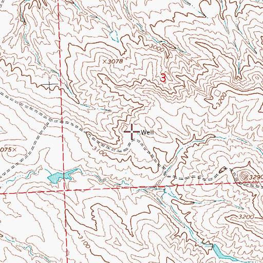 Topographic Map of 13N28E03CDDC01 Well, MT