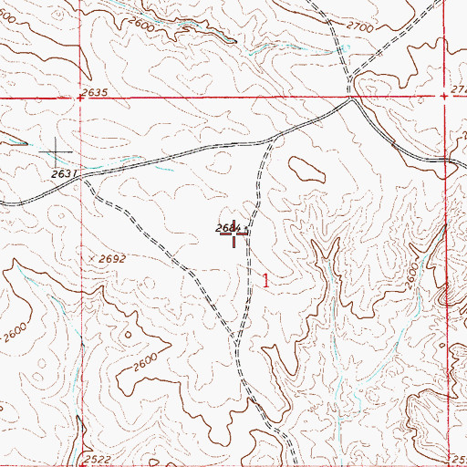 Topographic Map of 13N56E01BDAD01 Well, MT
