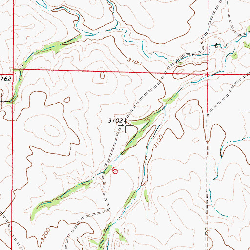 Topographic Map of 13N47E06ACBA01 Well, MT